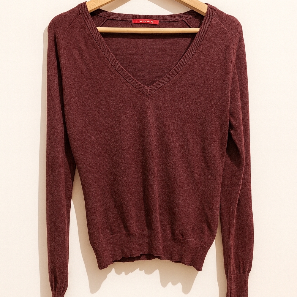 Prada Burgundy V-Neck Sweater
